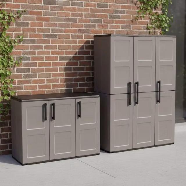 Orvinio, set Armadi da Esterno 4 Ripiani Made in Italy, Grigio