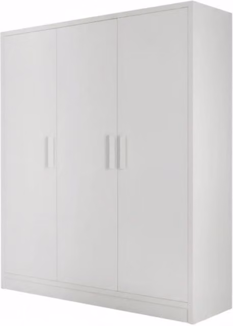 Armadio shabby 3 ante Mobili 2G in legno massello di abete bianco L: 180 cm, P: 55 cm, H: 220 cm