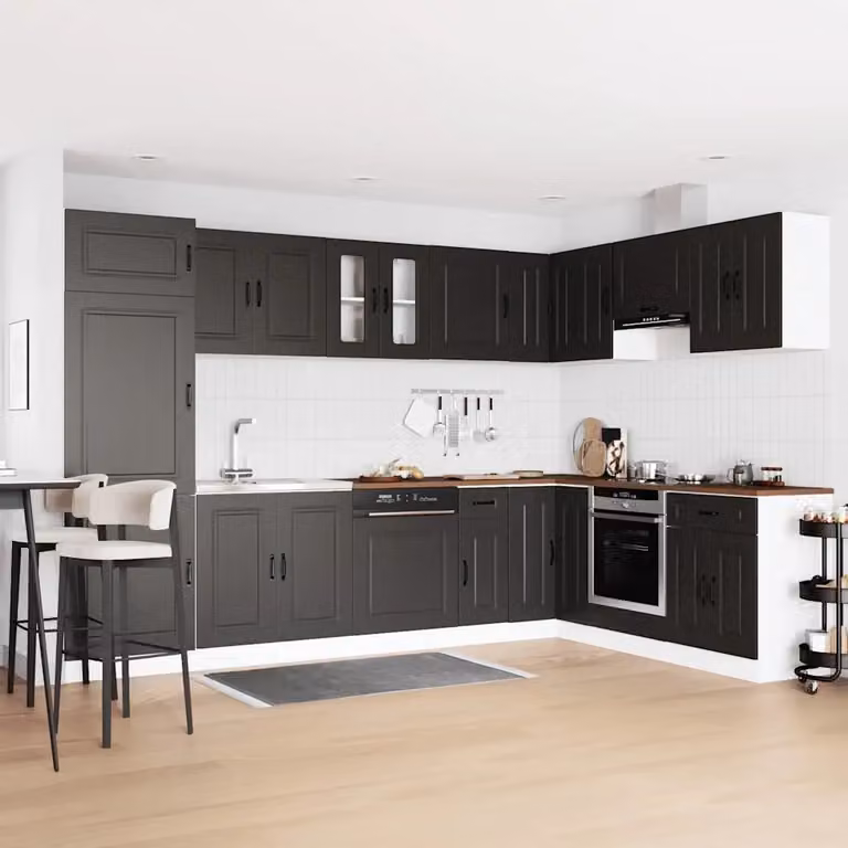Pensile da cucina Kalmar nero con ante a battente L/P/H: 80 x 46 x 81,5 cm