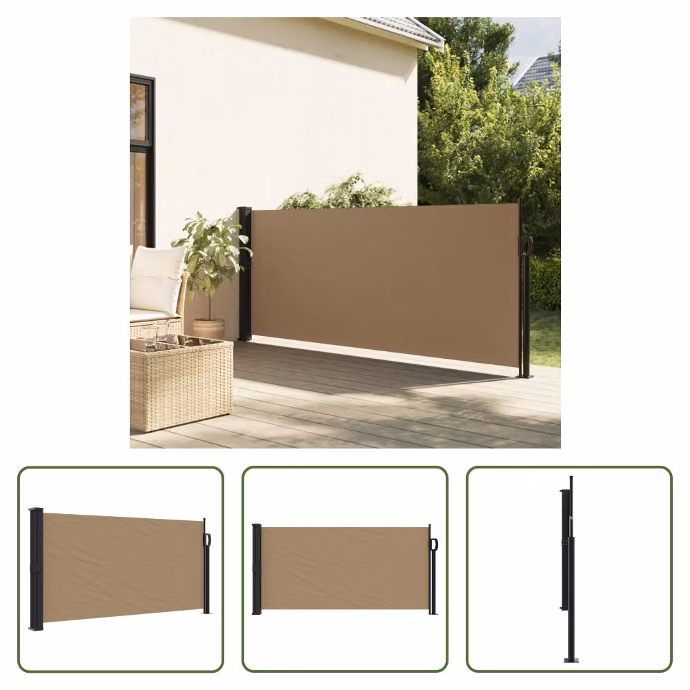 Tenda laterale estensibile The Living Store Taupe 100x500 cm