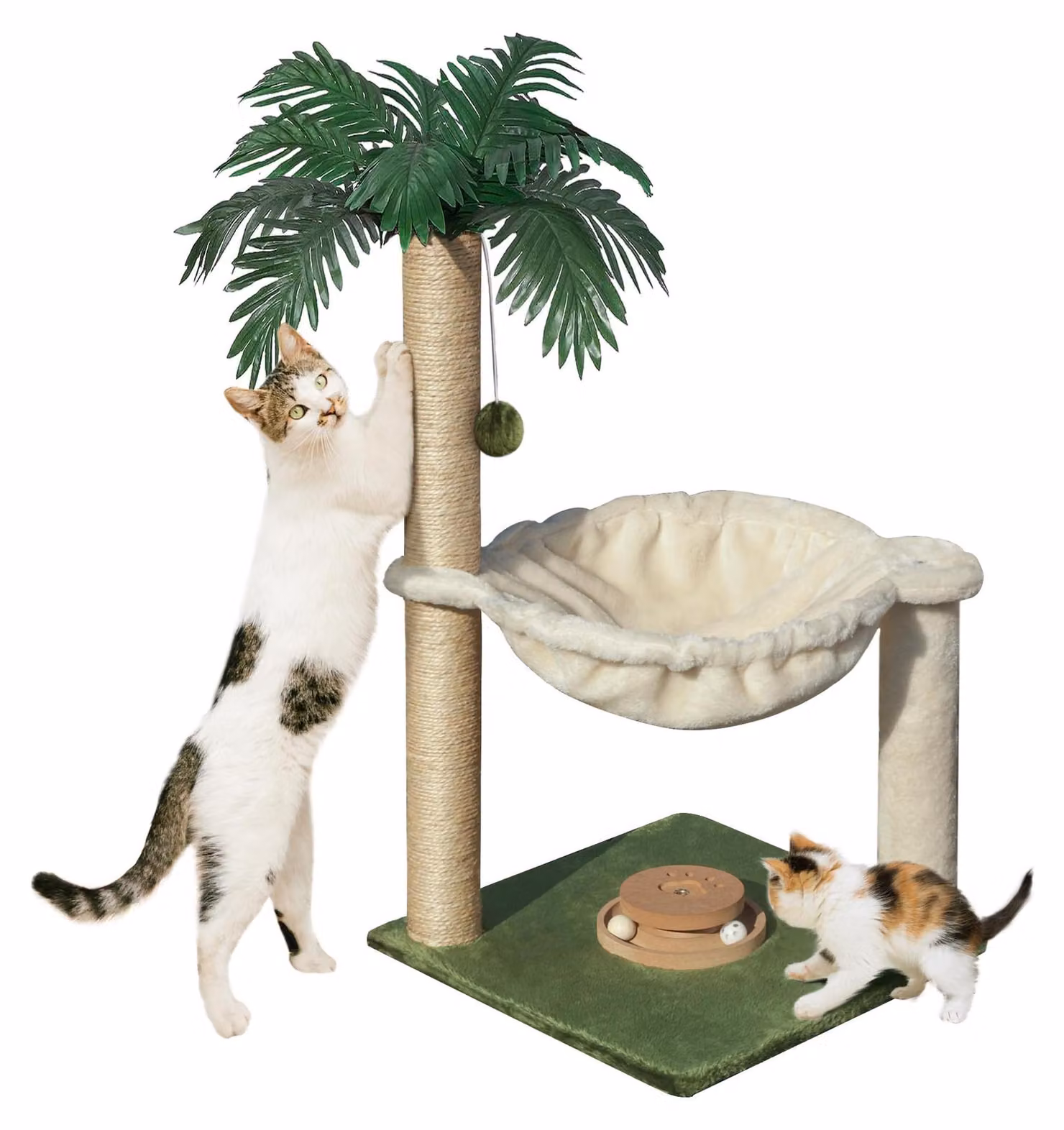 Casa gioco in legno da 70 cm con amaca, ideale per gattini e gatti adulti