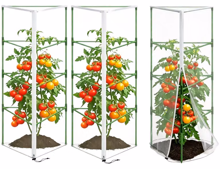 Rete di supporto per pomodori, protezione da insetti e uccelli, dimensioni 150 x 45 cm, con cerniera