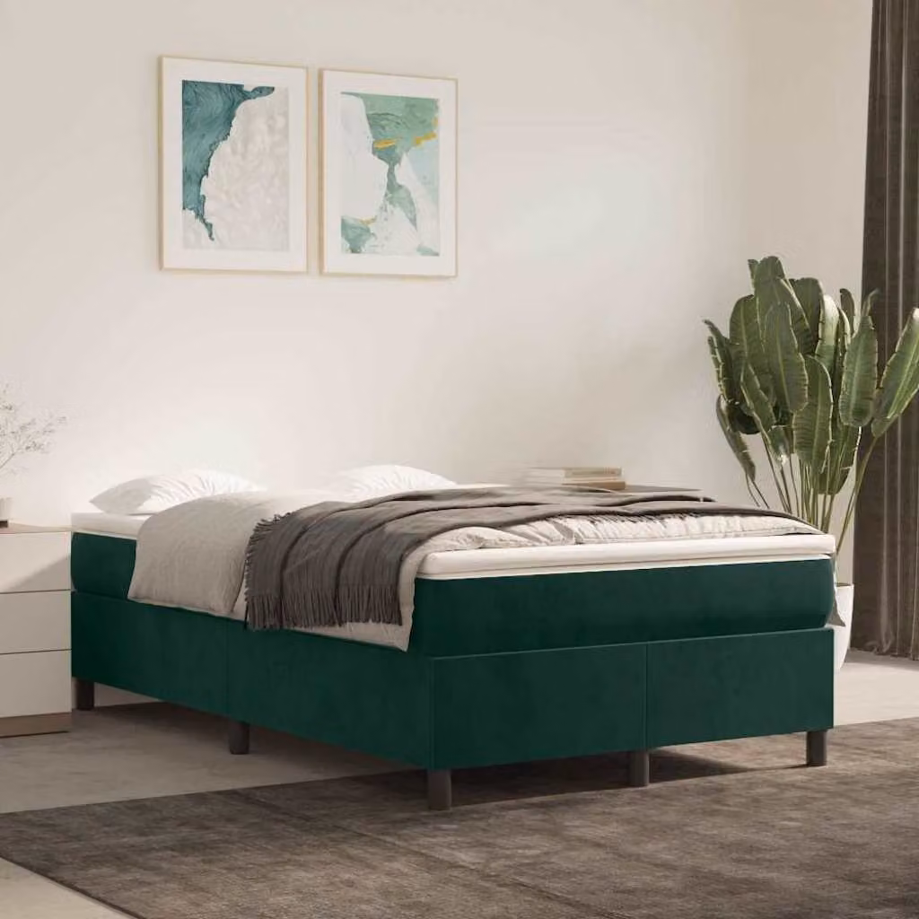 Struttura Letto Imbottita vidaXL in Velluto Verde con Doghe Arcuate L/P: 120 x 200 cm