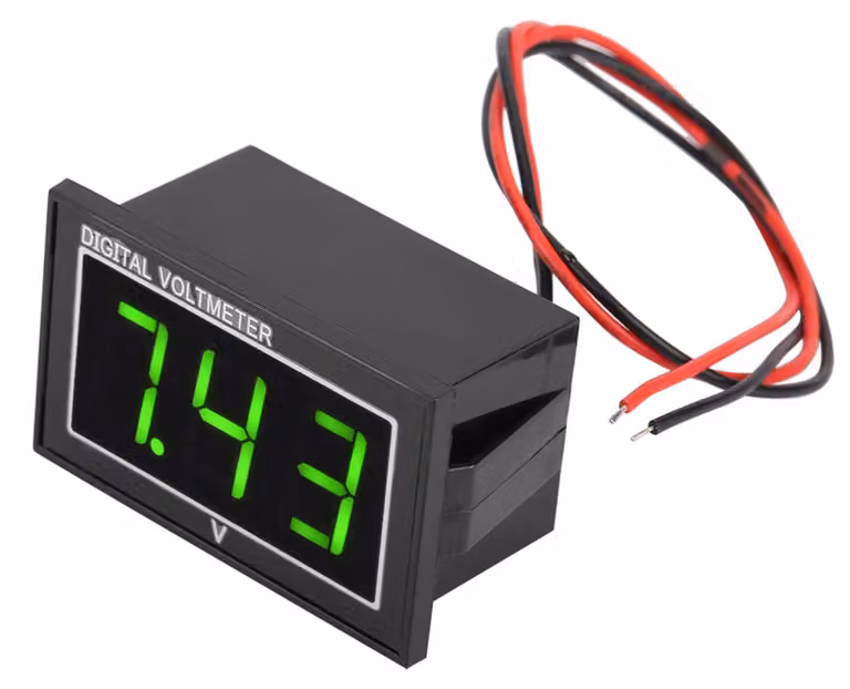 1 display LED digitale da 0,56 pollici, voltmetro impermeabile, misuratore di tensione CC (2,5-30 V, verde)