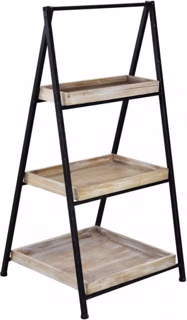 Libreria Braiden Cosma in stile industriale con struttura in metallo e legno, colore nero e marrone