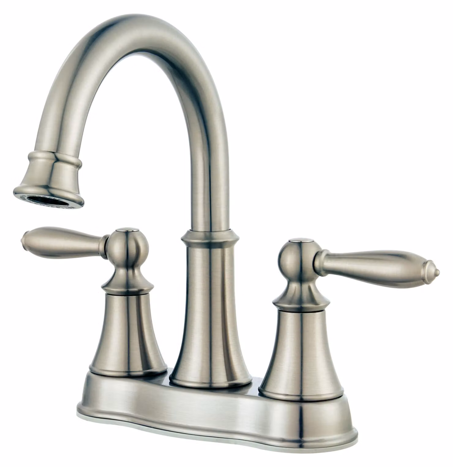Miscelatore per lavabo, diametro 4 pollici, due maniglie, 3 fori, finitura in nichel spazzolato, modello LF048COKK