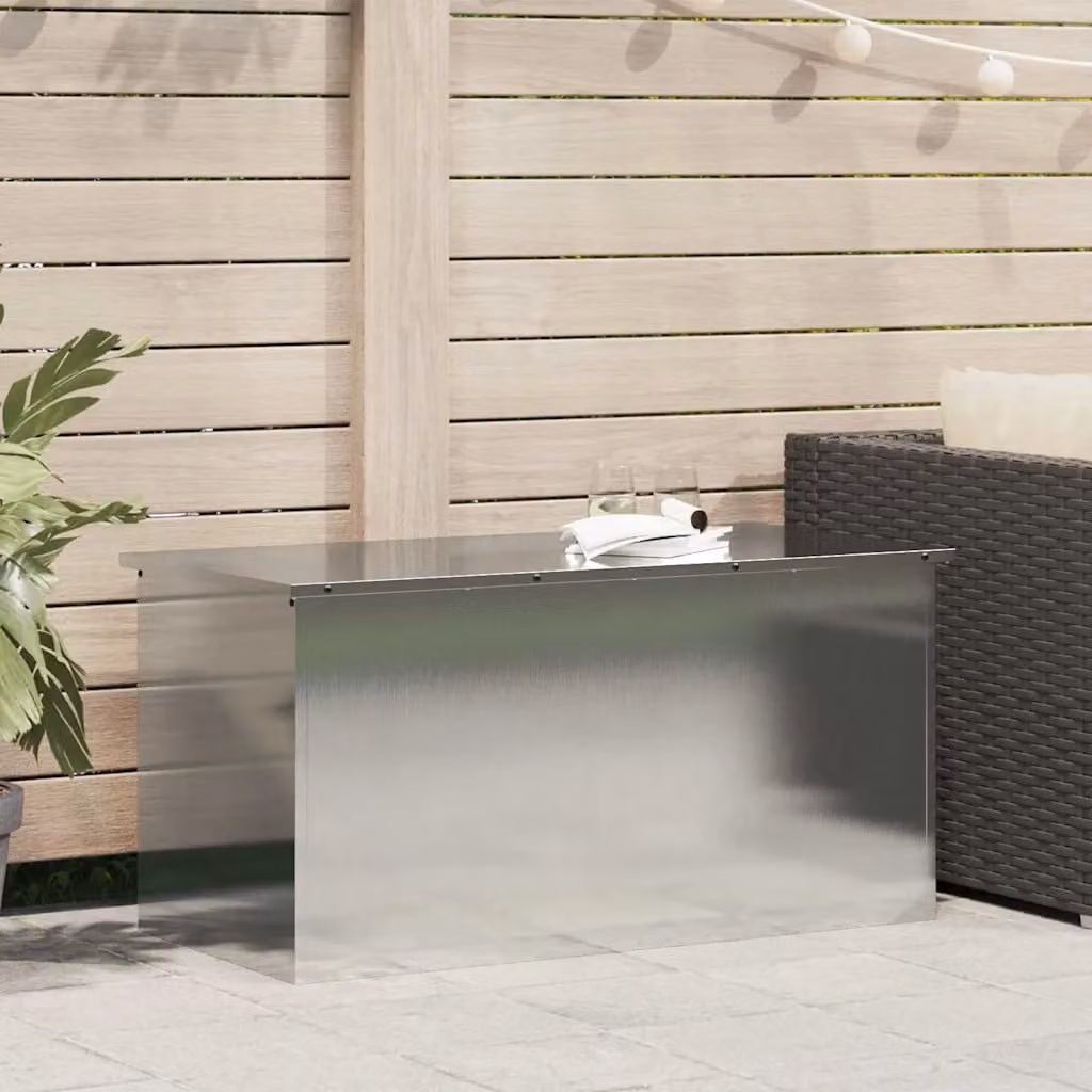vidaXL Scatola di stoccaggio esterna in metallo argento L 100 cm, P 50,5 cm, H 50 cm – 1