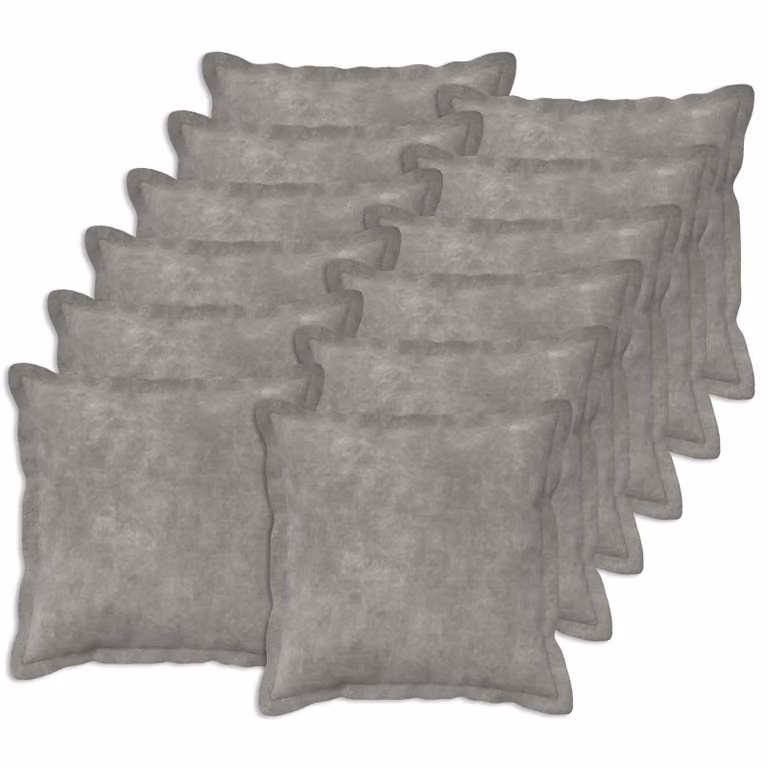 vidaXL Cuscino HOUTEN 12 pz Grigio Chiaro Fleece in microfibra