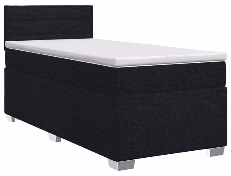 Letto a molle con materasso nero 100 x 200 cm in tessuto