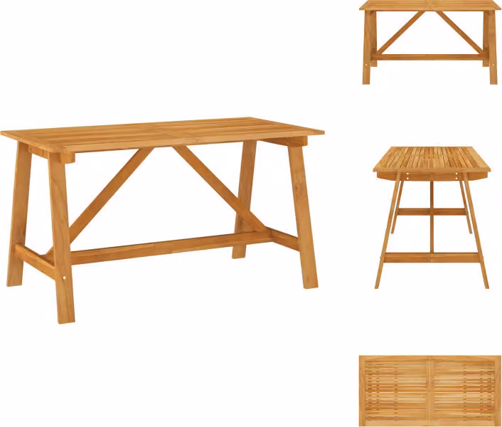 vidaXL Tavolo da pranzo da giardino 140x70x73,5 cm in legno massiccio di acacia - Tavoli da giardino