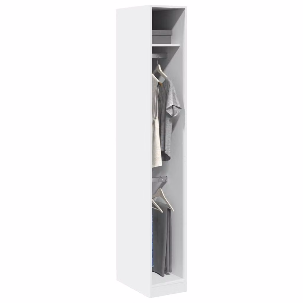vidaXL Armadio Bianco in MDF con Ante a Battente e Ripiano Aperto L/P/H: 30 x 50 x 200 cm