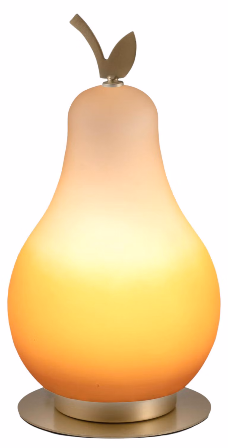 Lampada da Tavolo Wilma 8W LED Integrato 3000K Arancio/Ottone Satinato, Regolazione Luce al Tocco, IP20, 230V, Design in Metallo e Vetro - Wilma