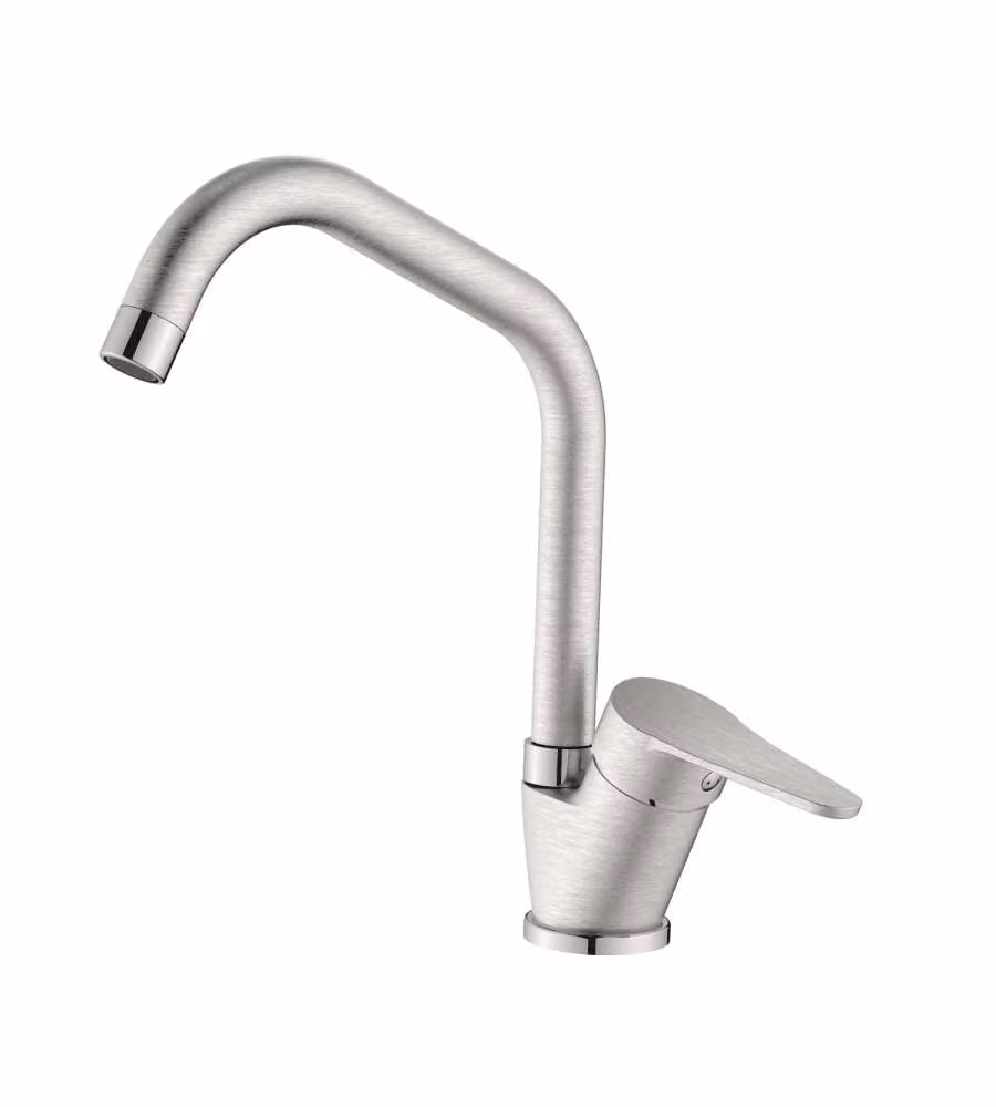 IDRO BRIC Miscelatore lavello monocomando Allen acciaio spazzolato D.40 mm