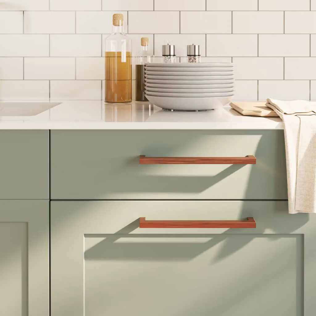Set di 20 maniglie per mobili a barra vidaXL in acciaio inox color bronzo, lunghezza 224 mm