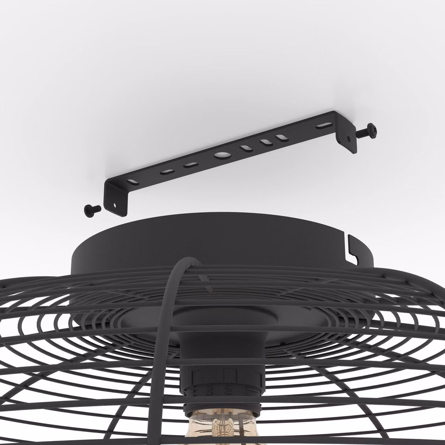 EGLO lampada da soffitto Rinroe, plafoniera industriale, plafoniera in metallo nero, lampada da soggiorno con attacco E27, Ø 45 cm