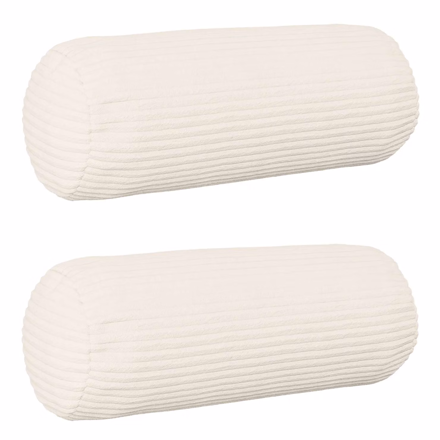 Set di 2 federe vidaXL HEERLEN in velluto a coste color crema, forma ovale, L 40 cm x P 15 cm