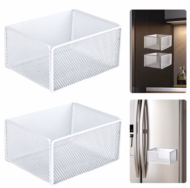 Elzusha - Mensole magnetiche per frigorifero - Set di 2, salvaspazio