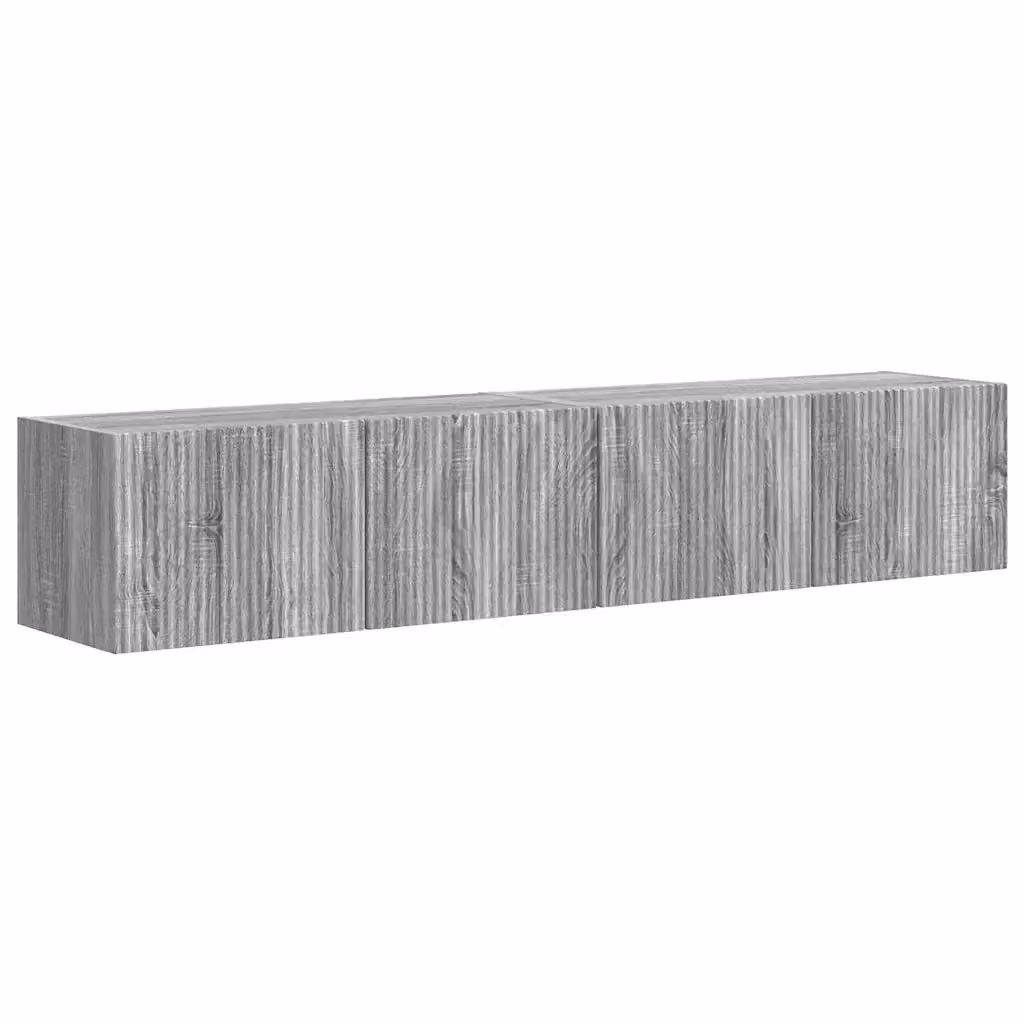 Set di 2 mobili TV da parete vidaXL in legno grigio Sonoma, design moderno per soggiorno, L 60 cm x P 31 cm x H 29,5 cm – 2