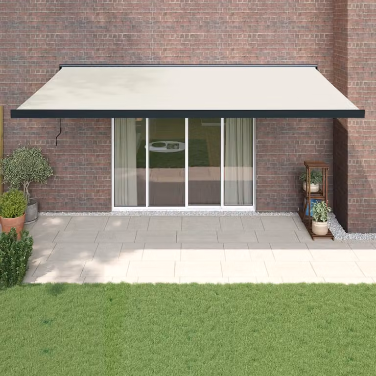 vidaXL Tenda da Sole Retrattile Crema 5x3 m in Tessuto e Alluminio