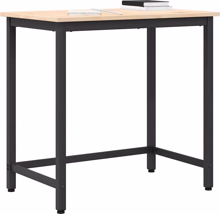 tavolo Naturale 80 x 50 x 77 cm Legno ingegnerizzato e acciaio