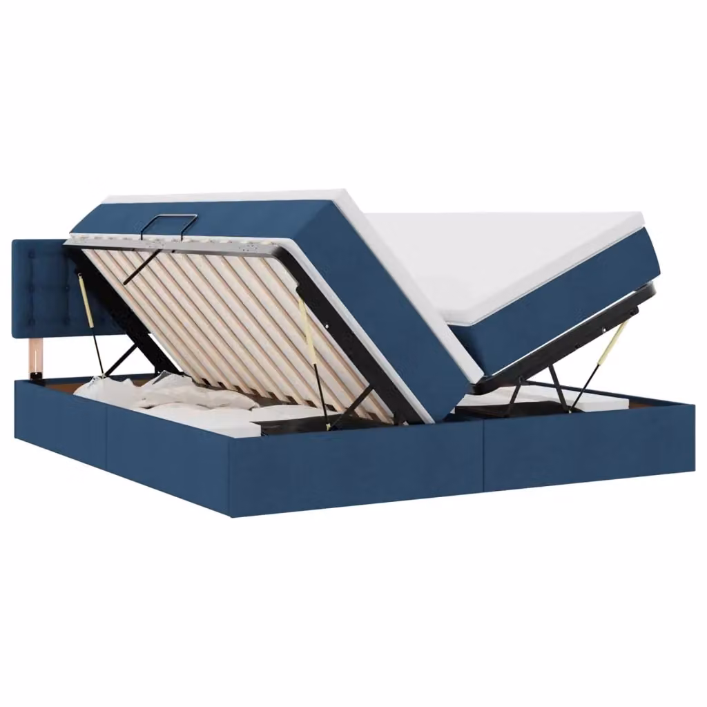 Letto con contenitore moderno vidaXL in pelle sintetica blu L: 180 cm, P: 200 cm, H: 204 cm – 2