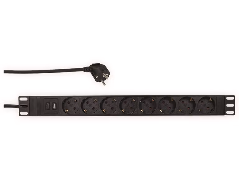 LogiLink - Unit di distribuzione dell'energia (montabile a rack) - 3500 Watt - ingresso, ingresso CEE 7/7 - connessioni di uscita: 8