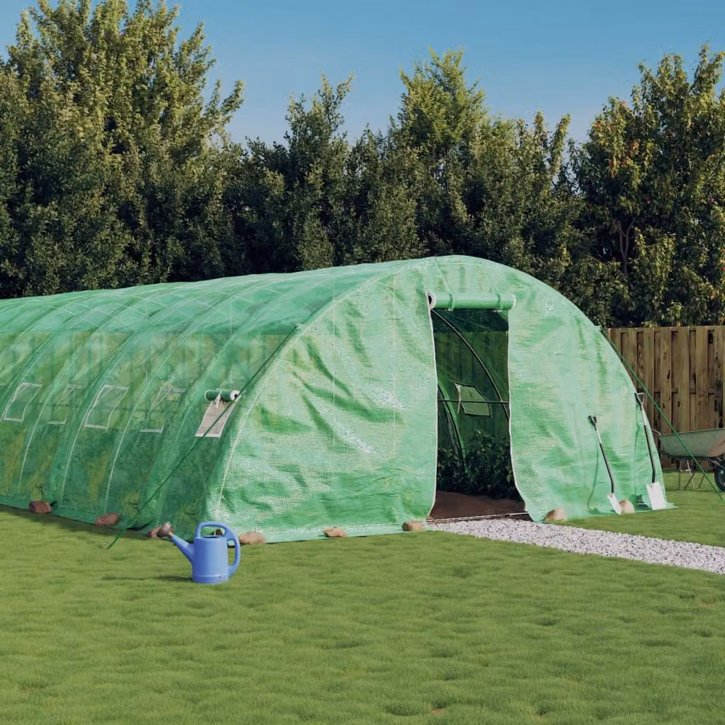 Serra con telaio in acciaio galvanizzato verde vidaXL 110 m² L: 22 m, P: 5 m, H: 2,3 m