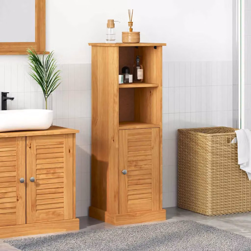 Mobile da bagno vidaXL VIGO in legno marrone, L 37 cm x P 34 cm x H 110 cm