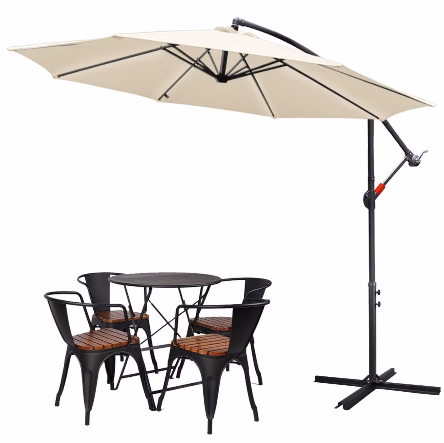 Ombrellone a sbalzo - Da 300 a 350 cm - Manovella - Protezione UV 40+ - Impermeabile - Beige