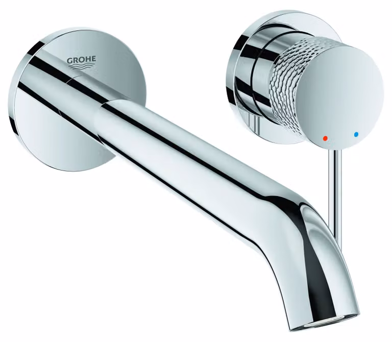 Miscelatore per lavabo Grohe, serie Essence, montaggio a parete, estensione 230 mm, cromato, 1 pz.