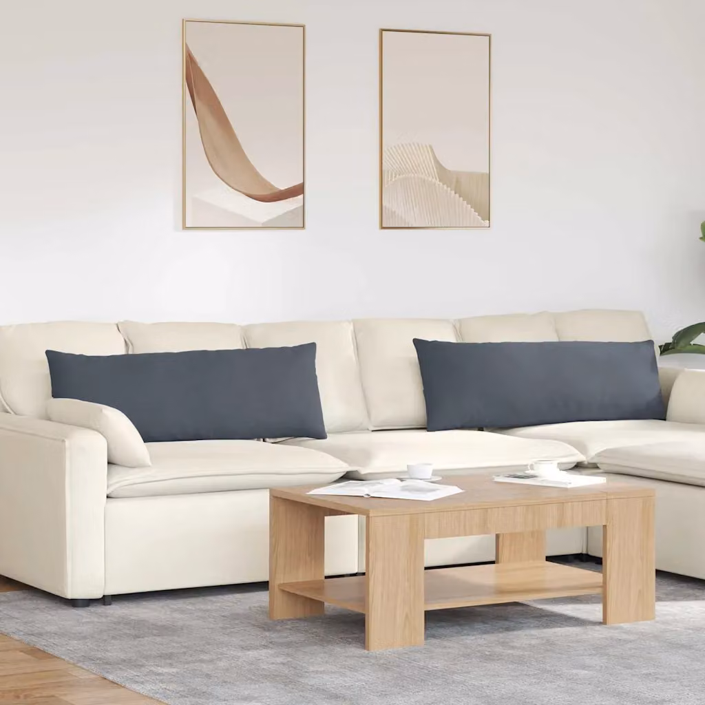 Set di 2 cuscini da divano vidaXL in velluto a coste grigio, L 120 cm x P 40 cm