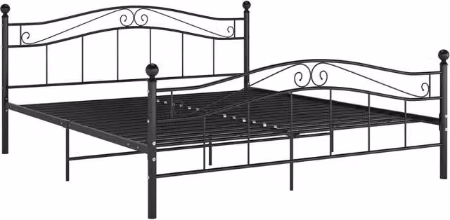 Giroletto-Struttura Letto Nero in Metallo 200x200 cm 172880