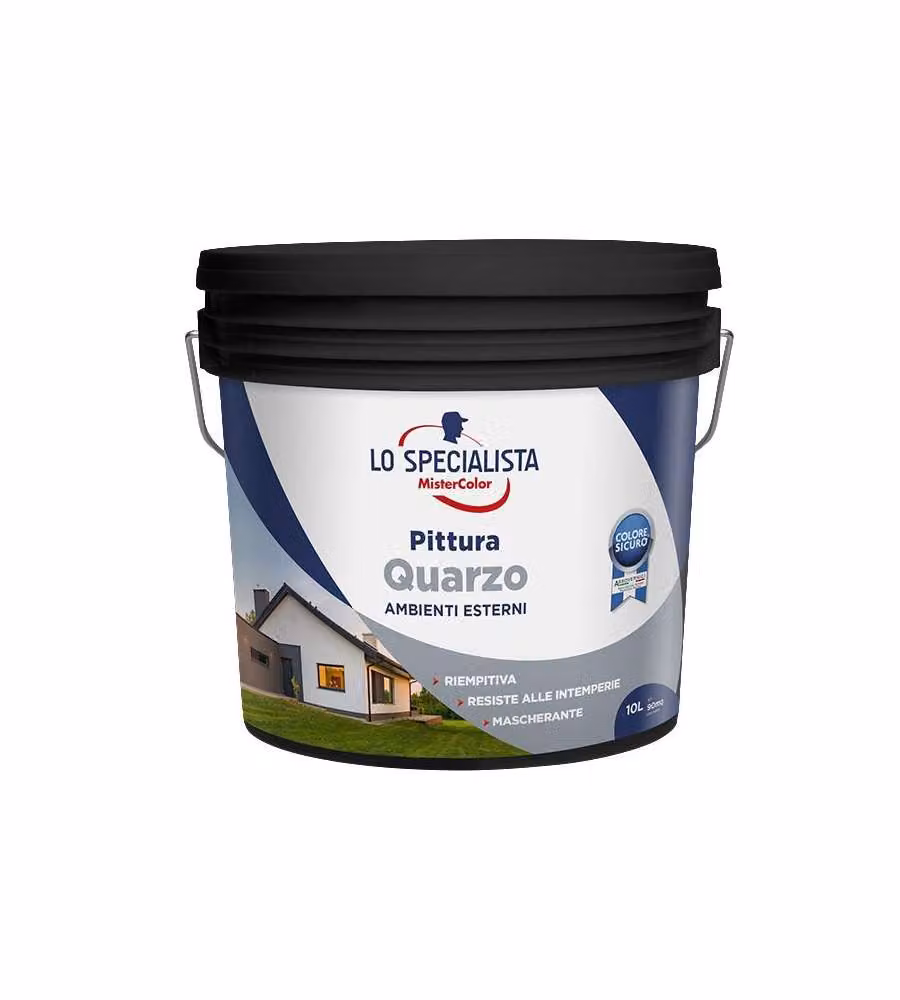 Lo Specialista Pittura al Quarzo 10L - Opaca, Resistente per Esterni