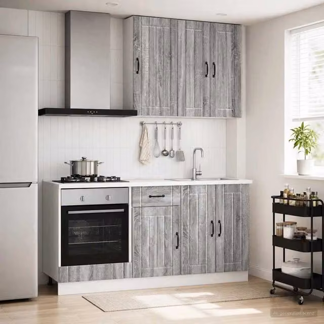 Unità Cucina LUCCA 5 pz Sonoma grigio Legno ingegnerizzato 3438261