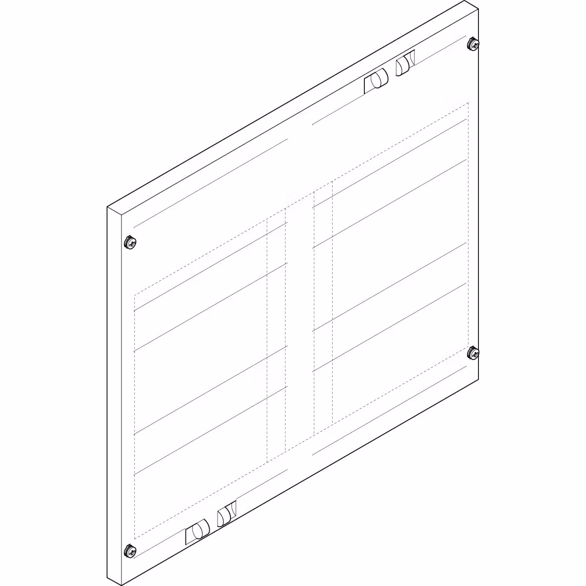 Piastra di copertura ABN 500x450 mm 2FB/3RE_NH1+2_5 SaS 60 mm sezionatore NH1/2, EBM 70 mm, UNI (5 pezzi) FAP23722N5