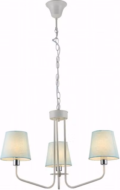 Lampada a sospensione Candellux York blu e bianca in metallo e tessuto, Ø 58 cm