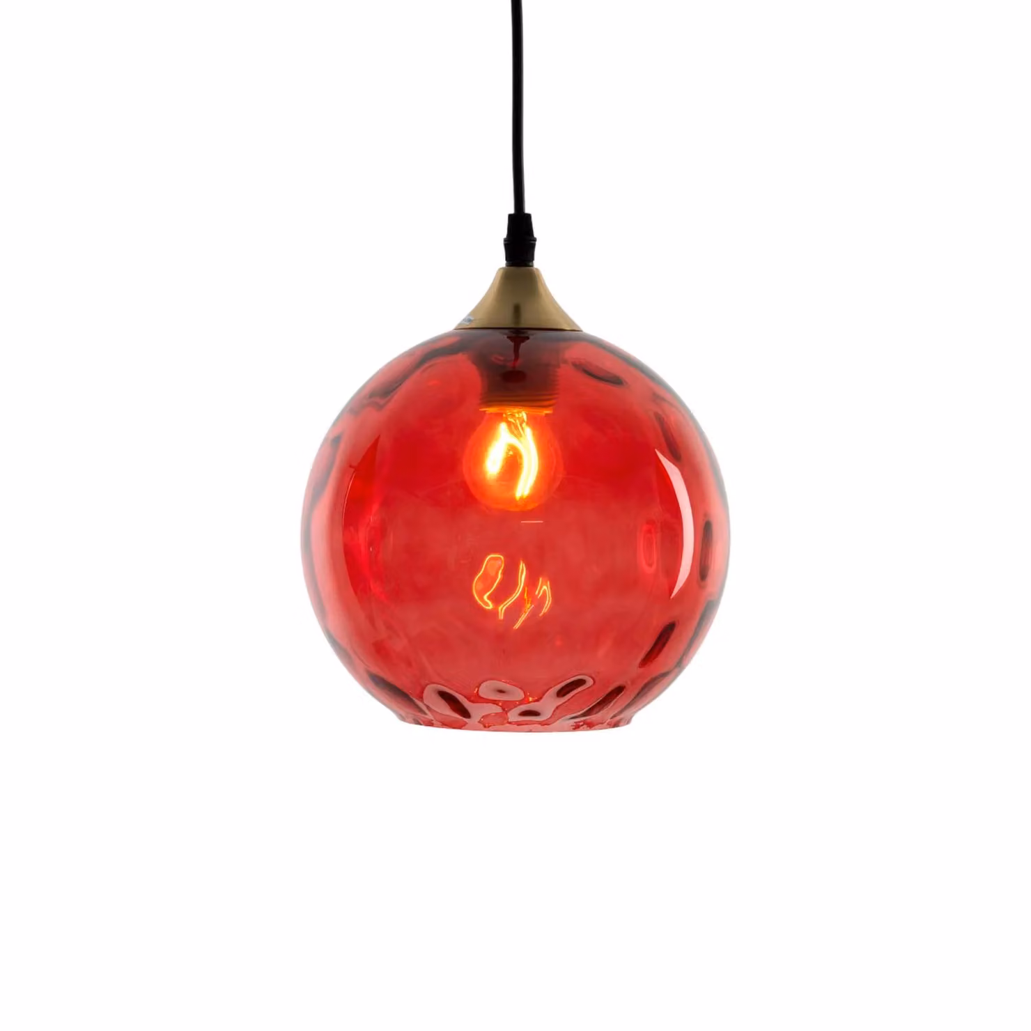 Holländer Lampada a sospensione in vetro Roma, dimmerabile, Rosso, Soggiorno / Sala da pranzo, Vetro, Moderno, Lampada a sospensione