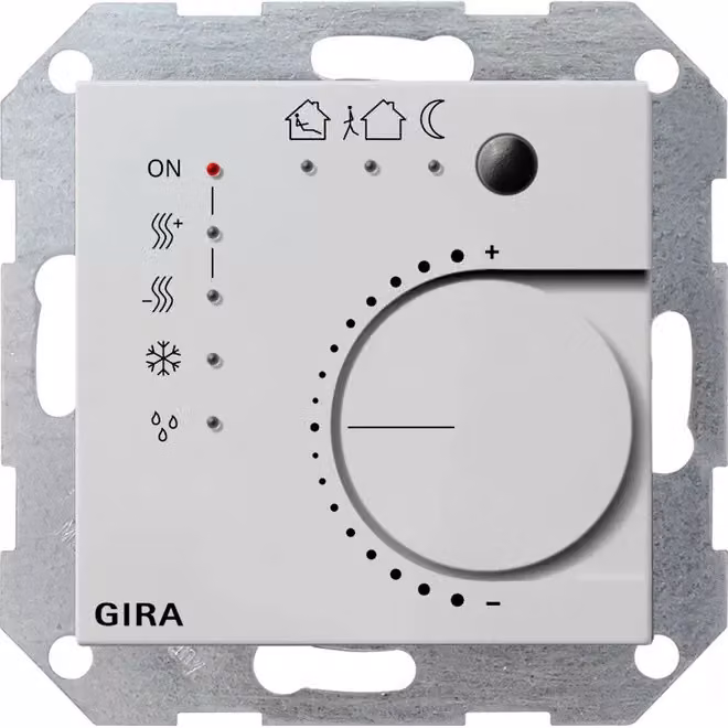 Gira Regolatore continuo, versione a pulsante 4f, sistema KNX 55, grigio, m 2100015