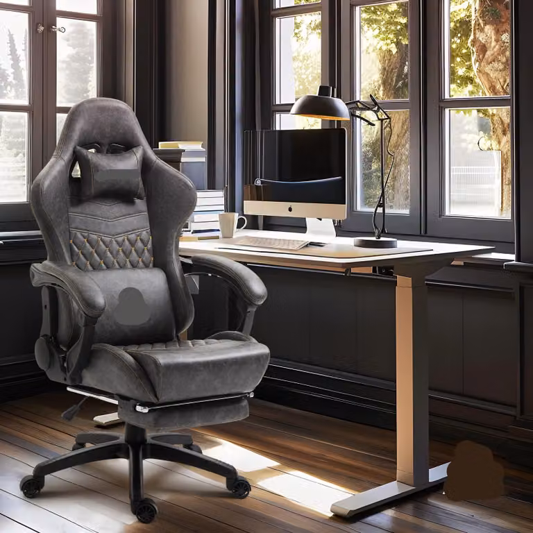 Sedia da gaming - Sedia da ufficio - Sedia da lavoro - Scrivania con sedia integrata - Altezza seduta regolabile - Schienale ergonomico