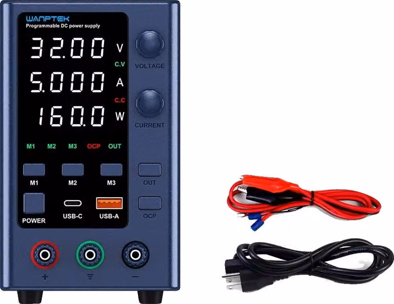 Alimentatore DC, tensione regolabile, display digitale, EPS3205 32V 5A
