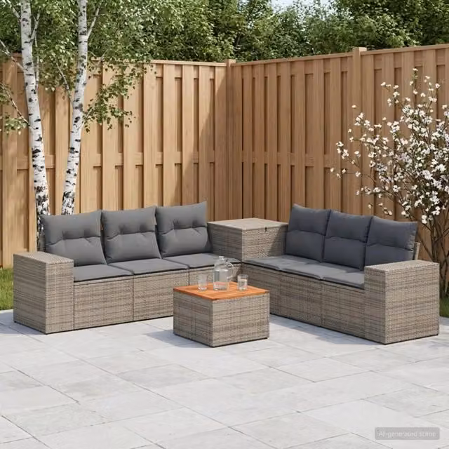 Set di divani 8 pz Grigio e Grigio Scuro 55 x 55 x 37 cm 3448496