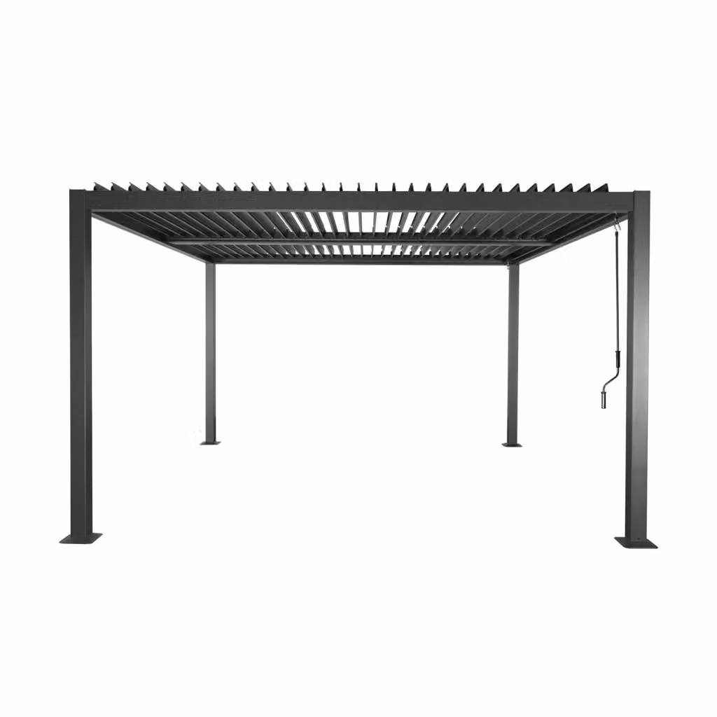 Pergola bioclimatica Sweekeek in alluminio e acciaio con lamelle, L/P: 358 x 358 cm, H: 223 cm – 2