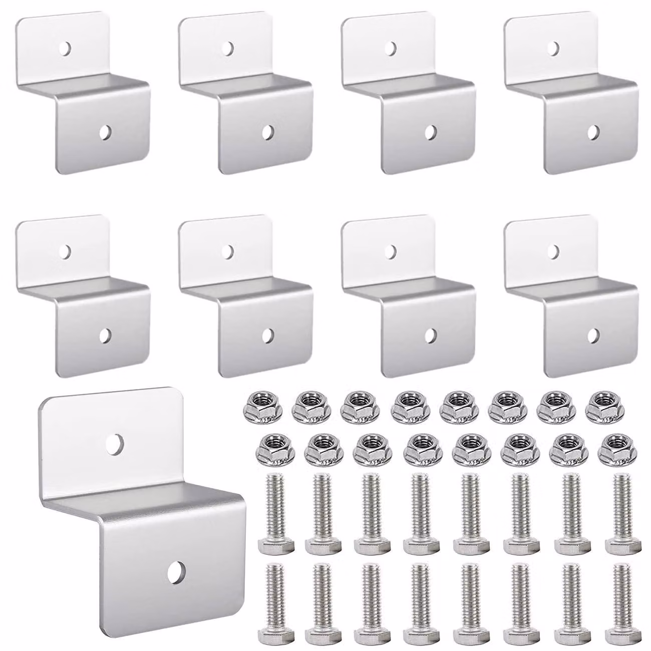 Set di 8 supporti a forma di "Z" in alluminio per pannelli solari