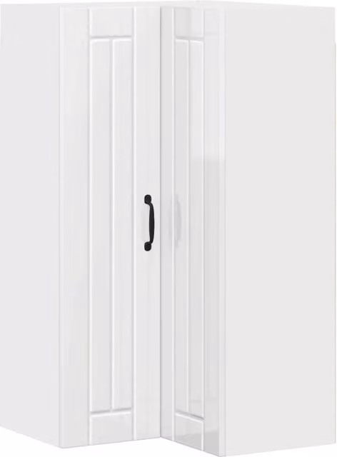 Armadio da cucina moderno ed essenziale pratico stoccaggio 57 x 57 x 100 cm in legno ingegnerizzato bianco lucido 02_0054175