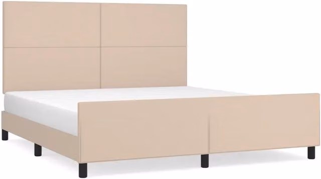 Letto matrimoniale | Letto per adulti | Giroletto con Testiera Cappuccino 180x200 cm in Similpelle