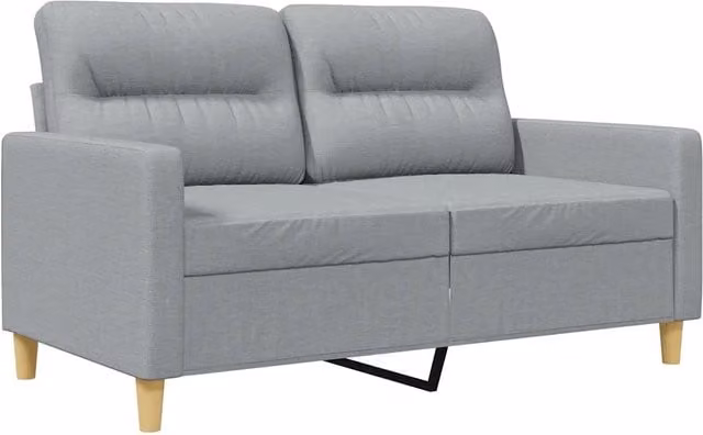 Divano moderno da soggiorno in tessuto grigio con struttura in metallo L: 138 cm, P: 77 cm, H: 80 cm