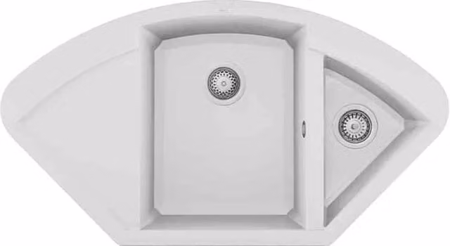 Lavello Elleci Incasso Easy CORNER Granitek Bianco LGYCOR68