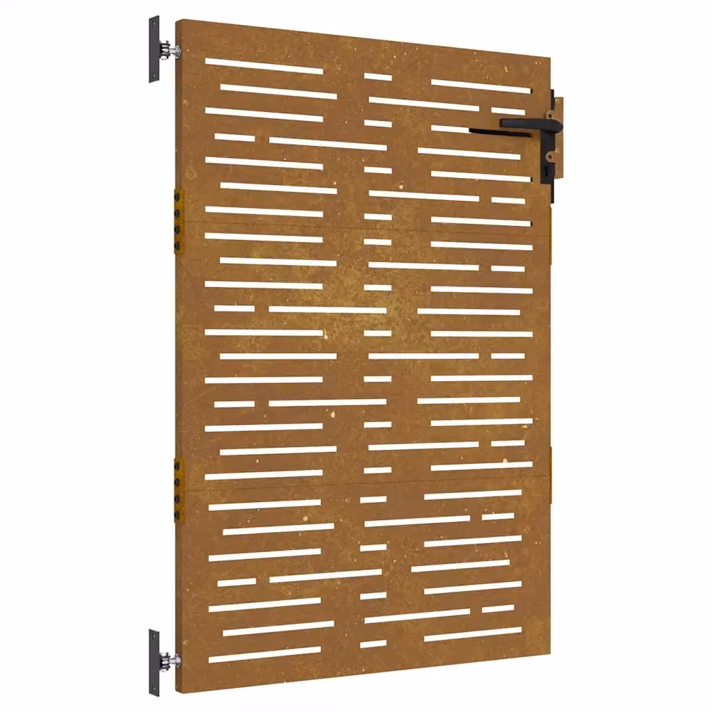Cancello singolo da giardino vidaXL in acciaio Corten marrone L: 85 cm, H: 125 cm – 2