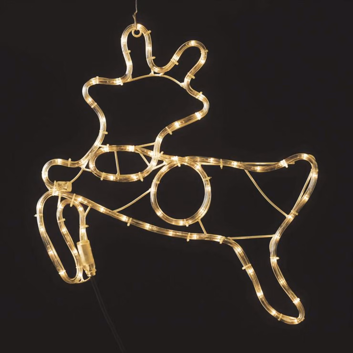 ACA Decorazione natalizia luminosa a forma di renna per esterni, 72 LED, 3 m di filo, bianco caldo, IP44, 47 x 49 cm, cavo di alimentazione da 1,5 m XDEERLEDWW49