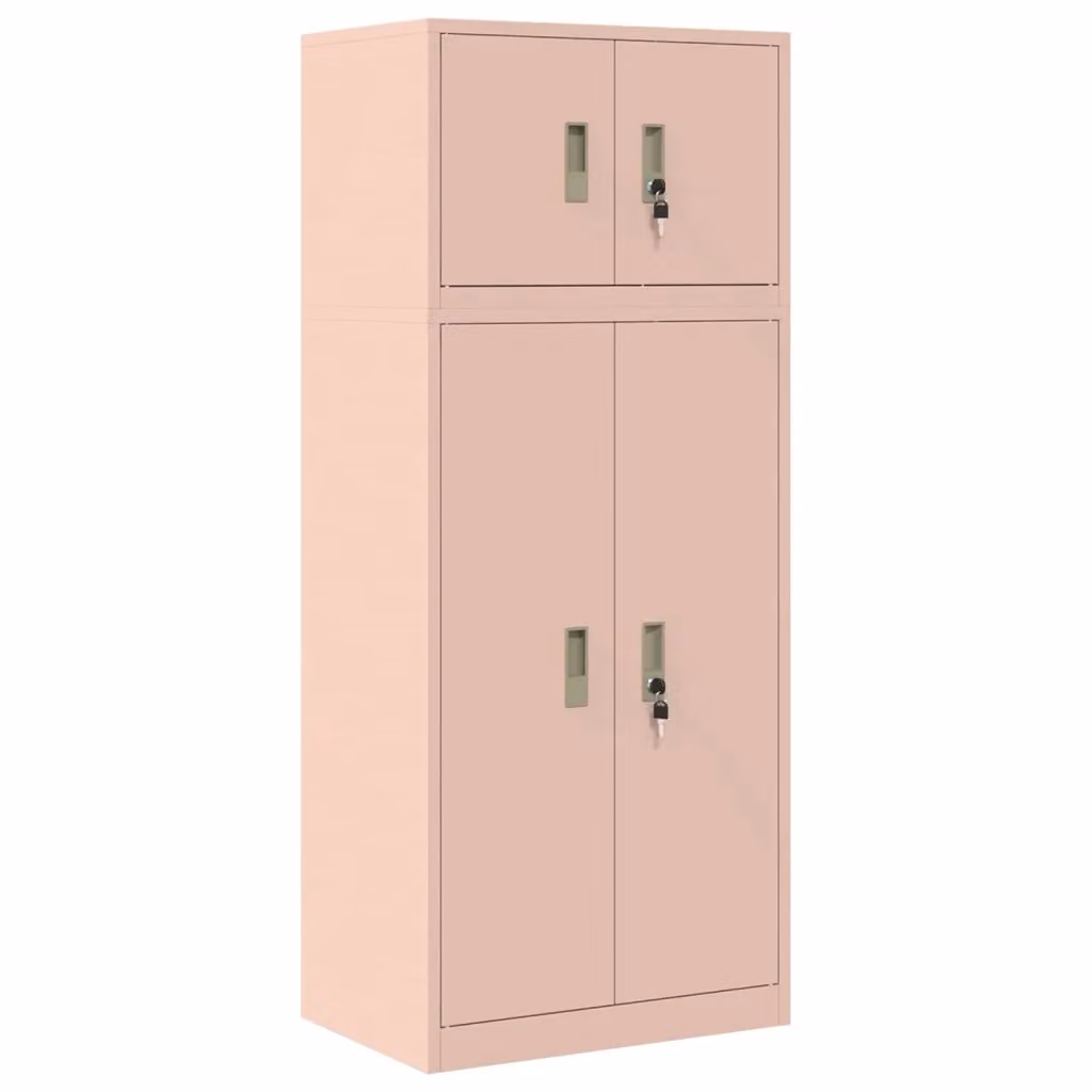 Armadio in metallo vidaXL rosa con ante a battente e serratura L/P/H: 60 x 40 x 145 cm – 2